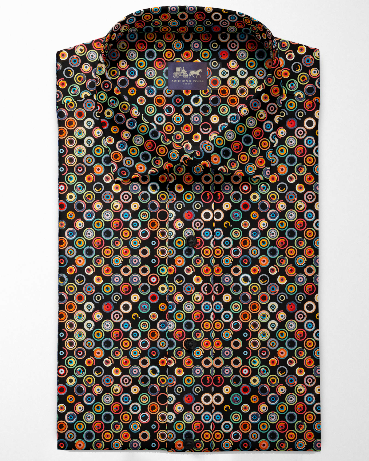 Digital print retro circle shirt