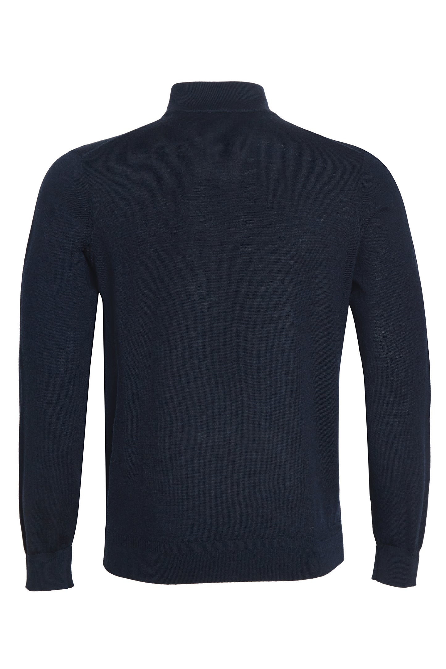 Navy 100% merino quarter zip neck