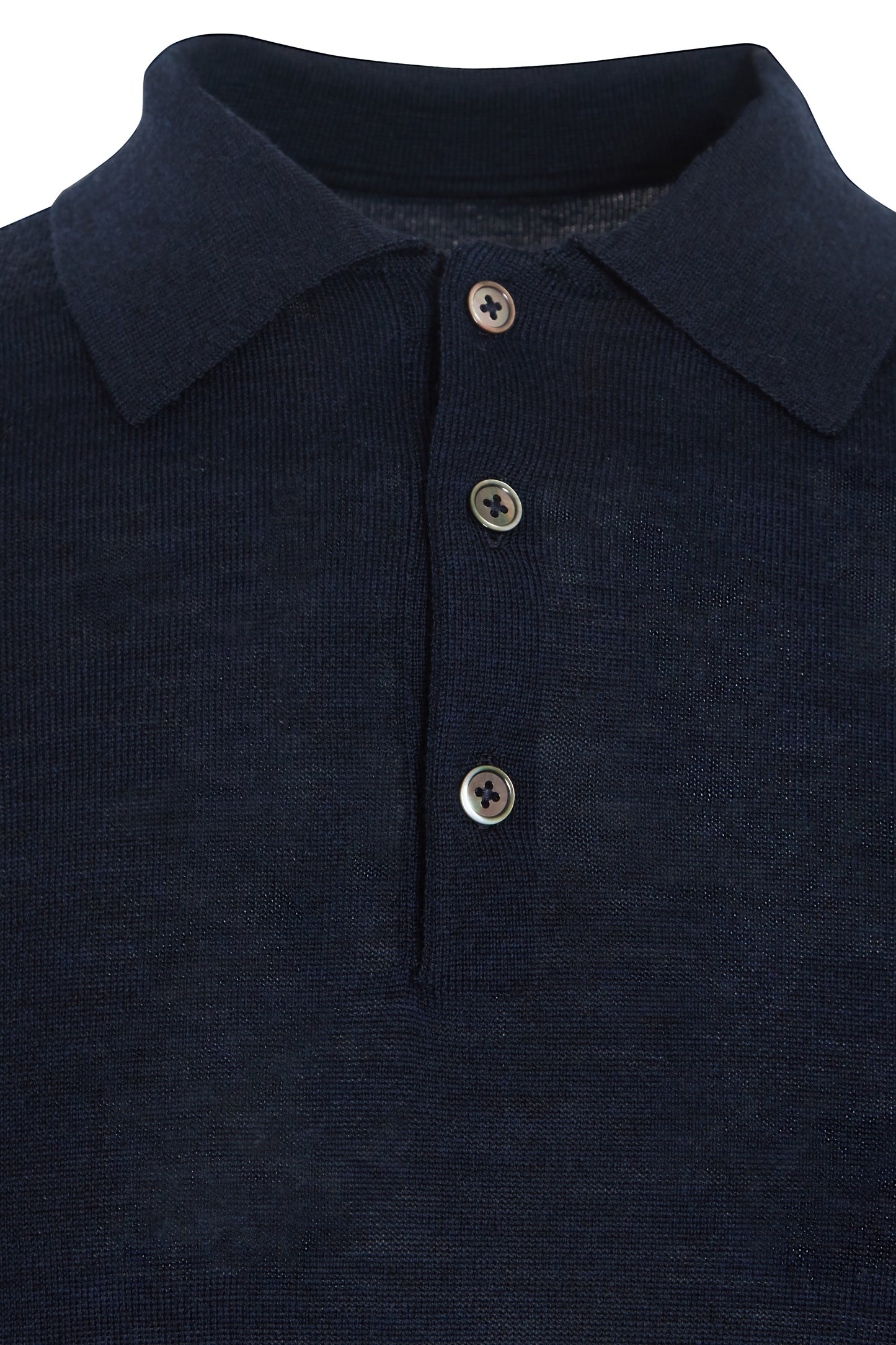 Navy 100% merino knitted polo