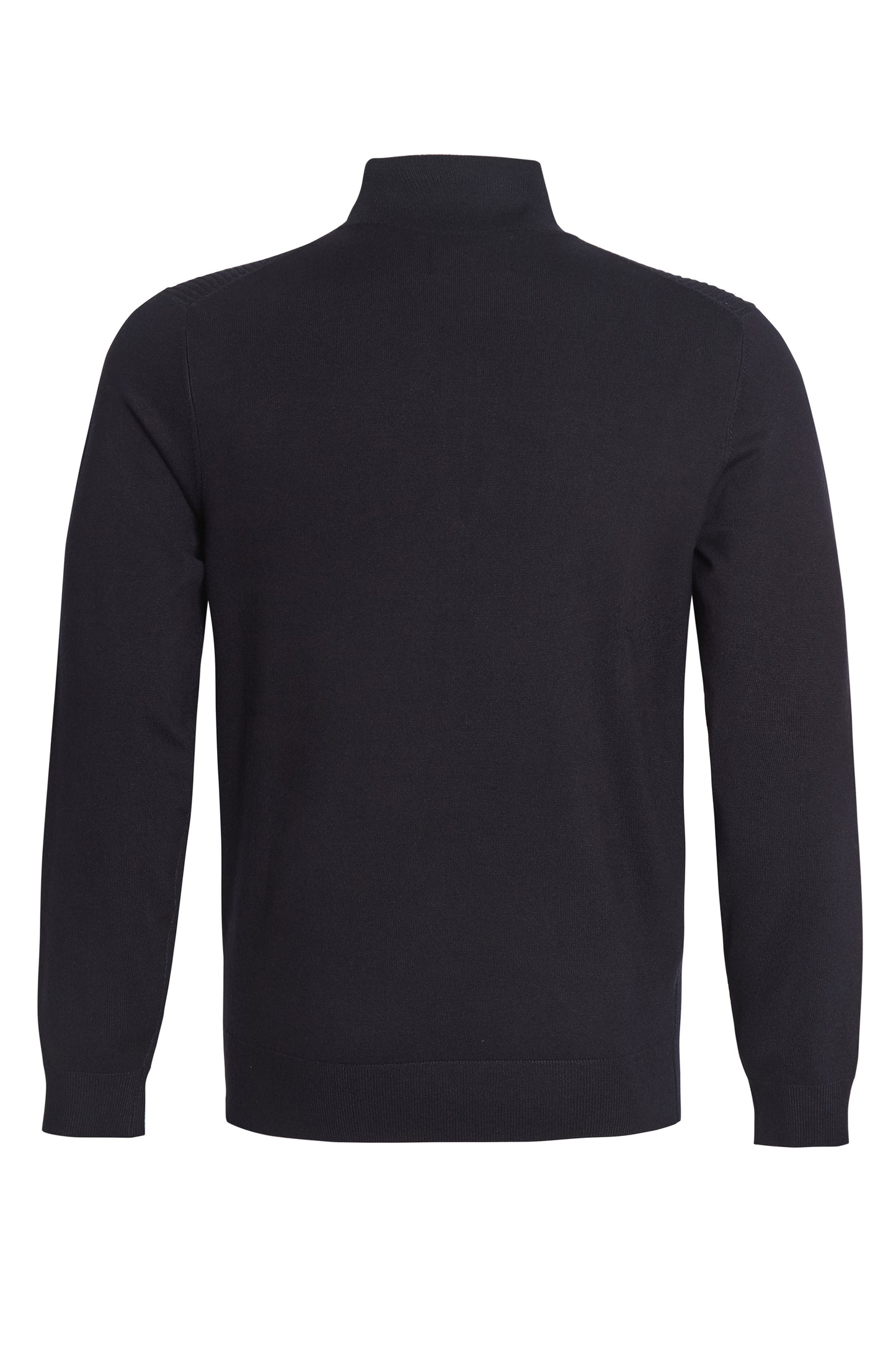 Navy textured quarter zip neck knit