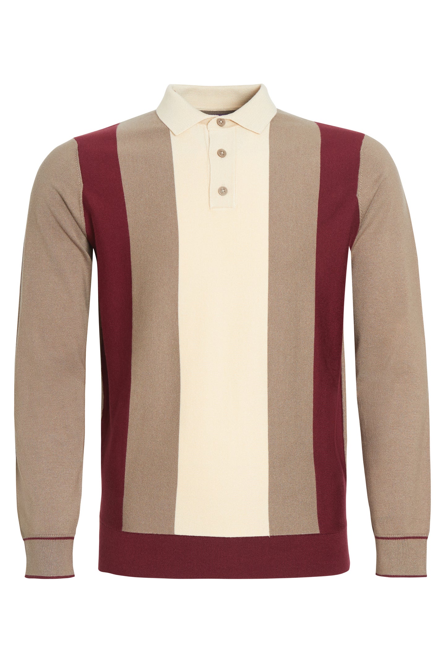 Sage wine colour block knit polo