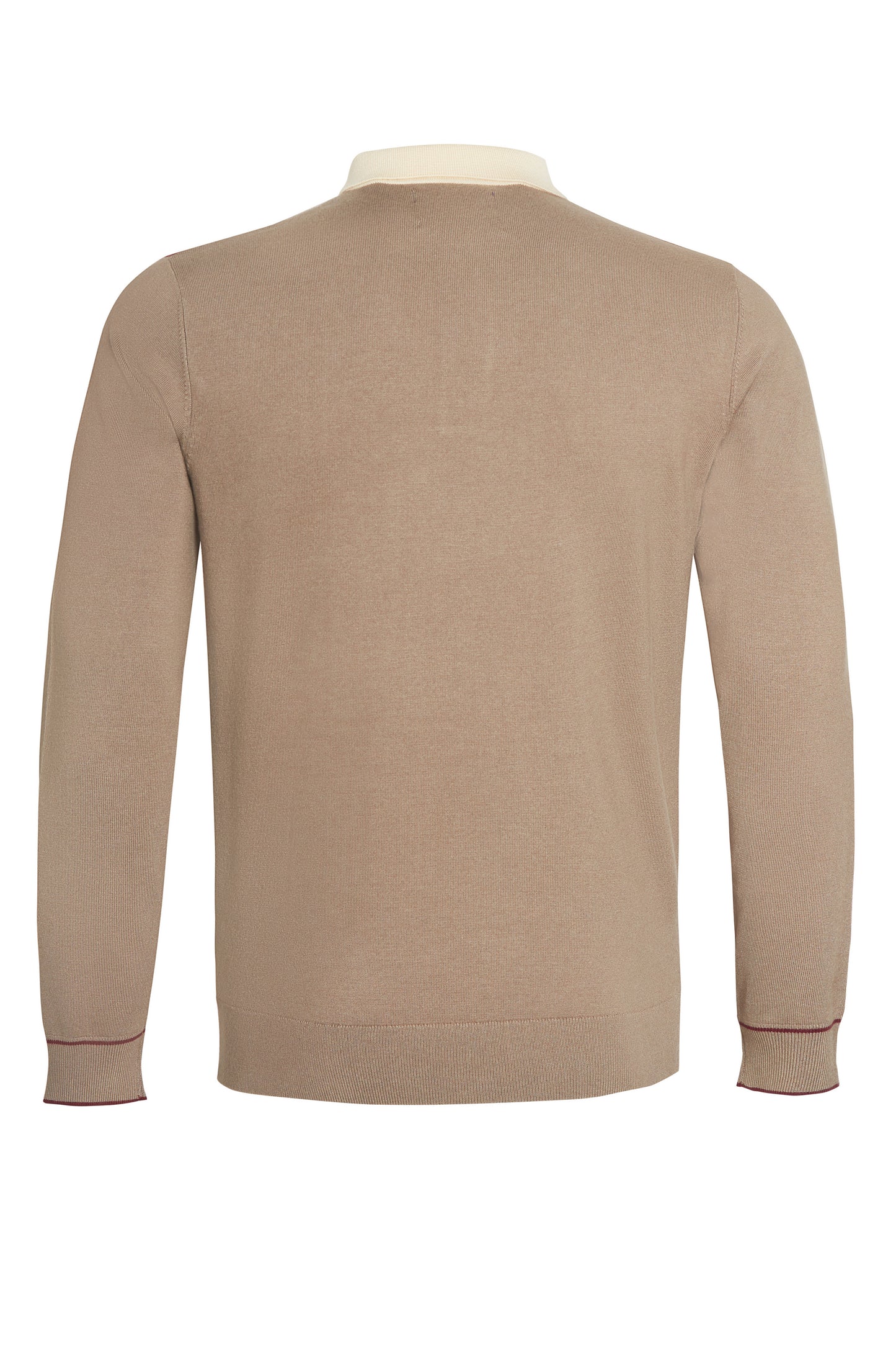 Sage wine colour block knit polo