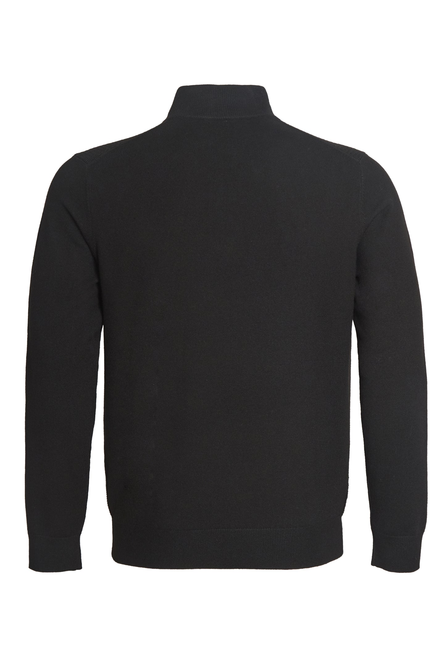 Black quarter zip neck knitted sweater