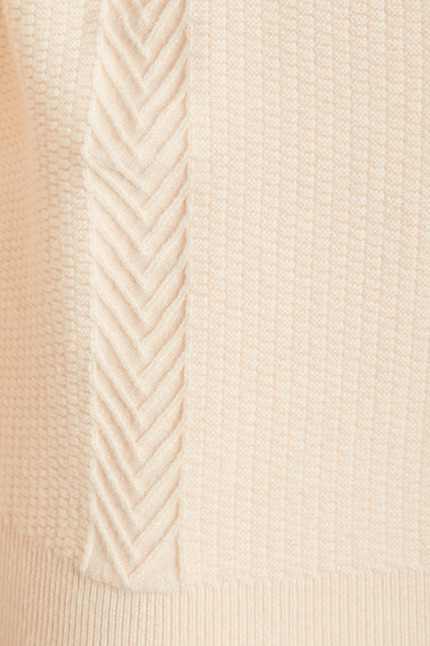 Cream quarter zip neck knitted sweater