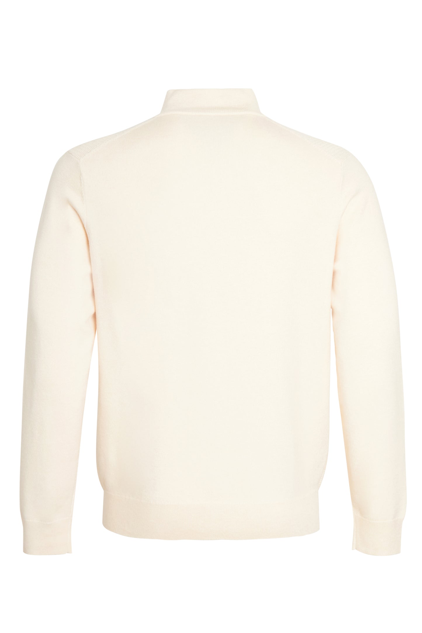 Cream quarter zip neck knitted sweater