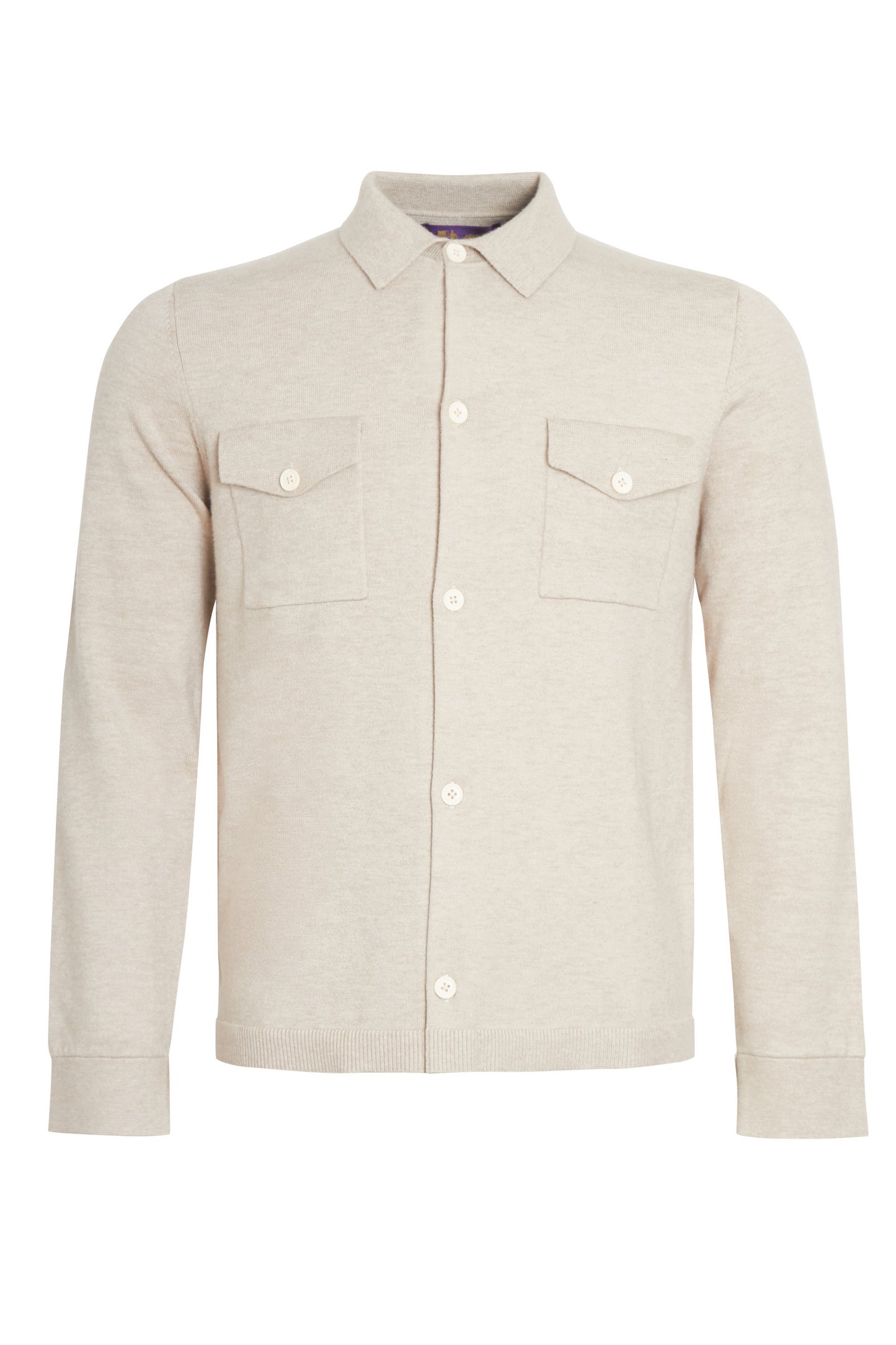 Oatmeal soft knitted overshirt