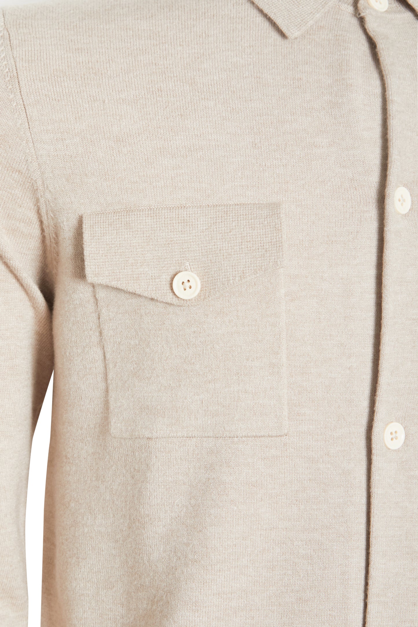 Oatmeal soft knitted overshirt