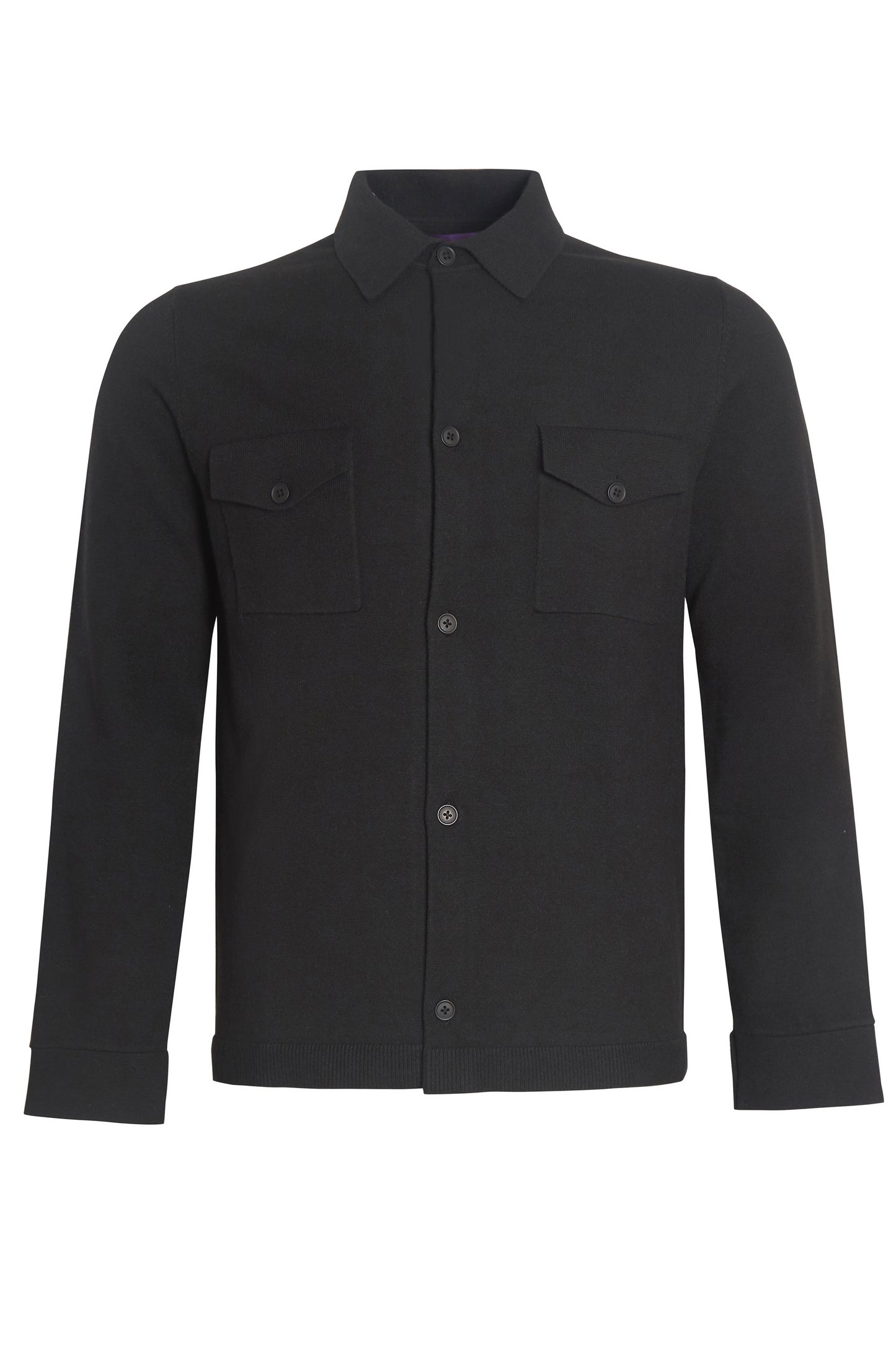 Black soft knitted overshirt