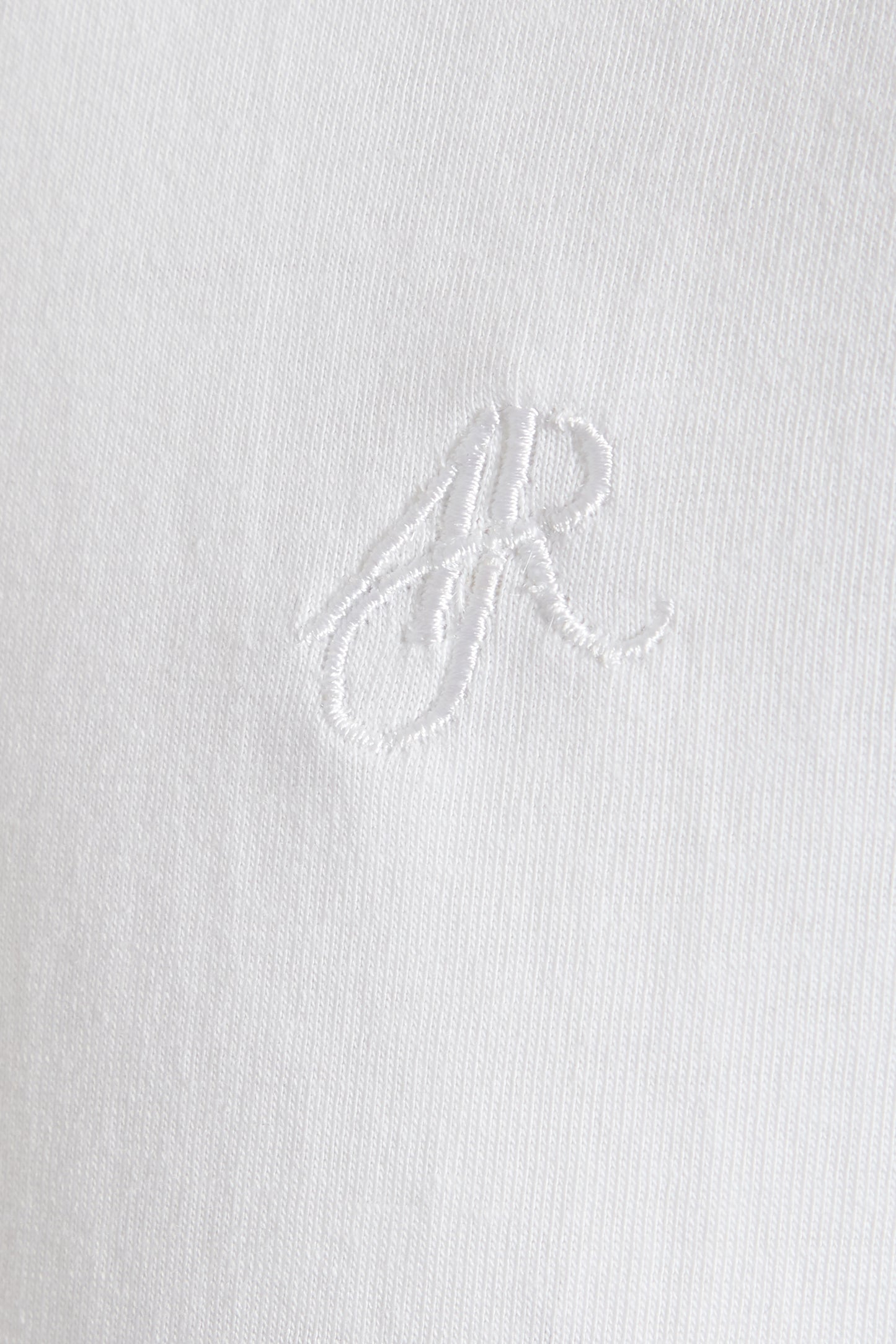 White jersey polo jacquard collar