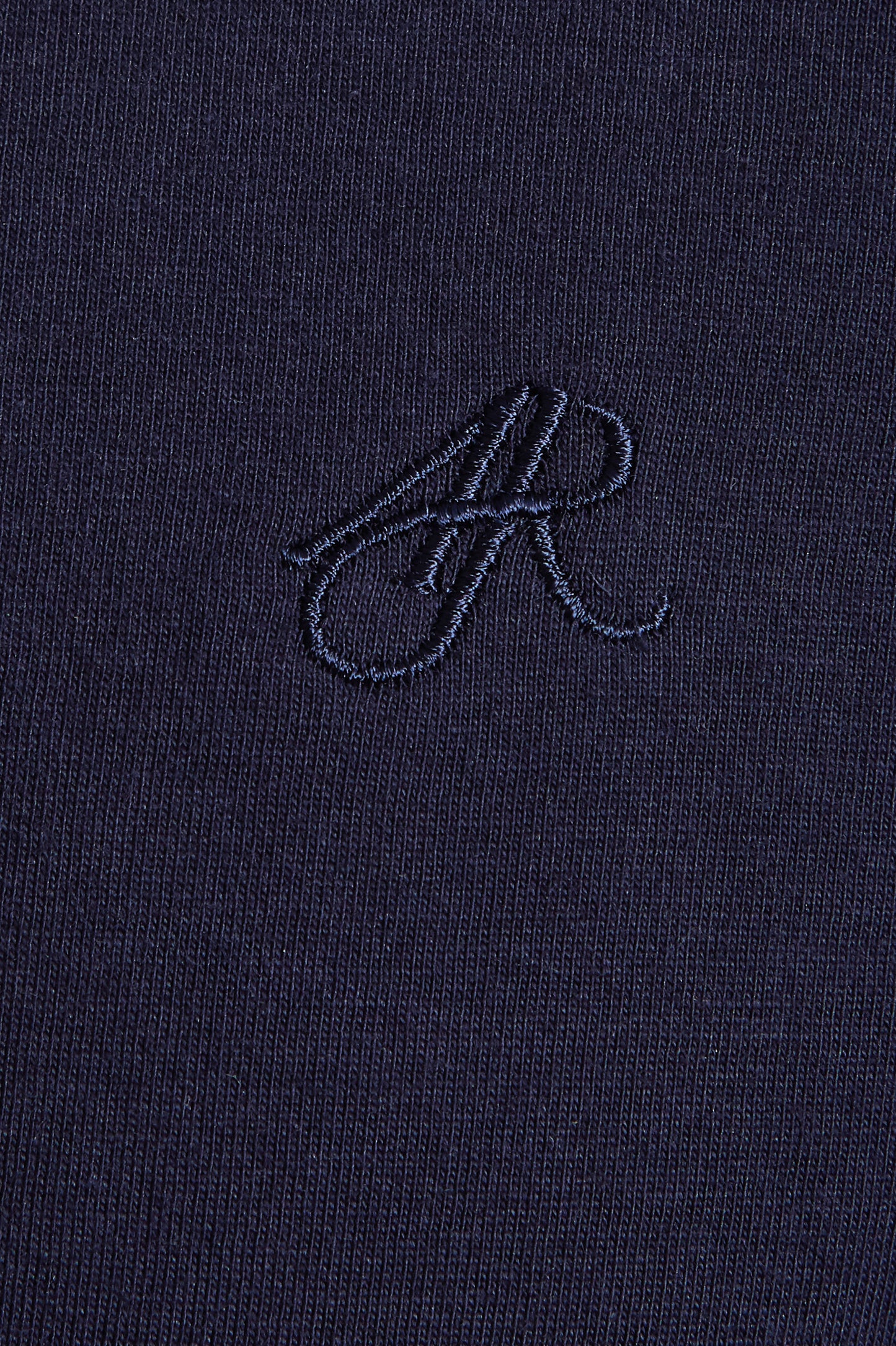 Navy jersey polo jacquard collar