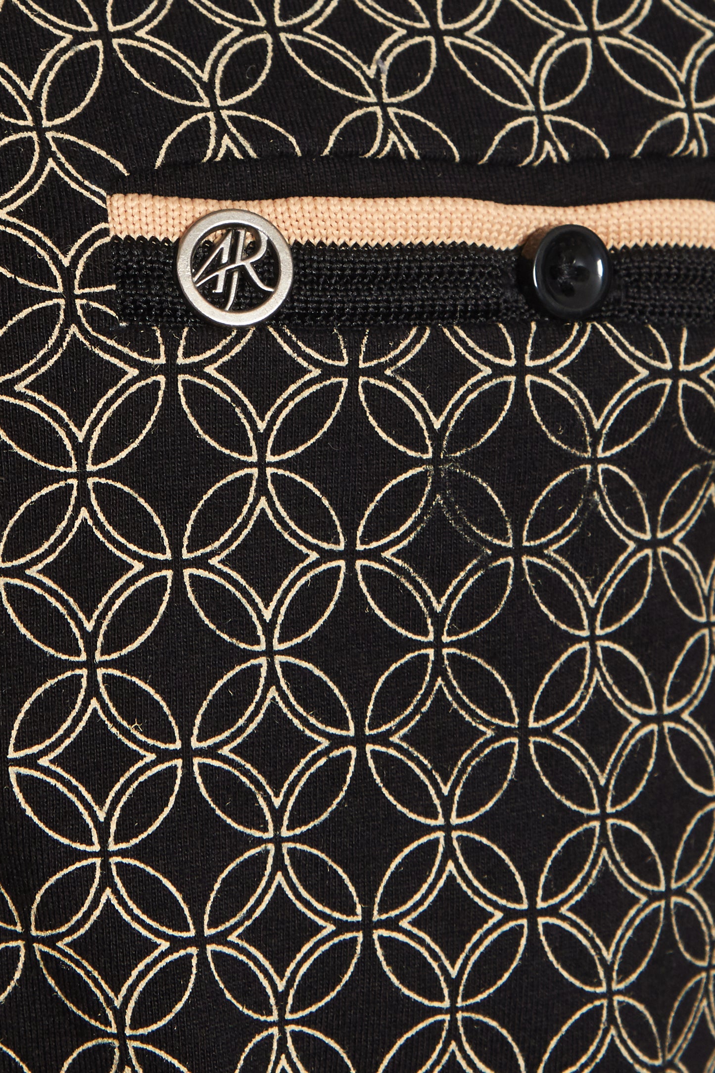 Black printed polo shirt
