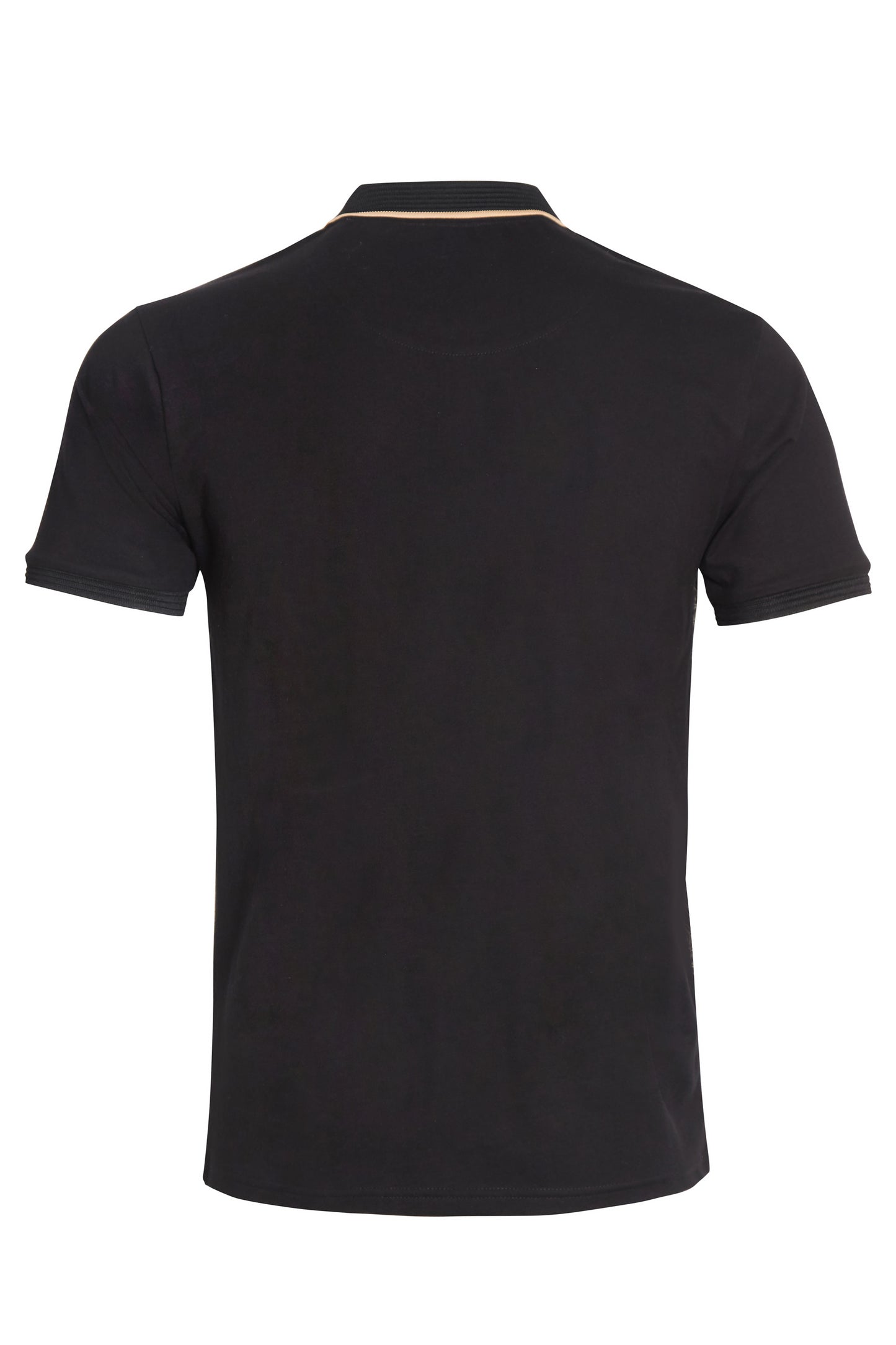Black printed polo shirt