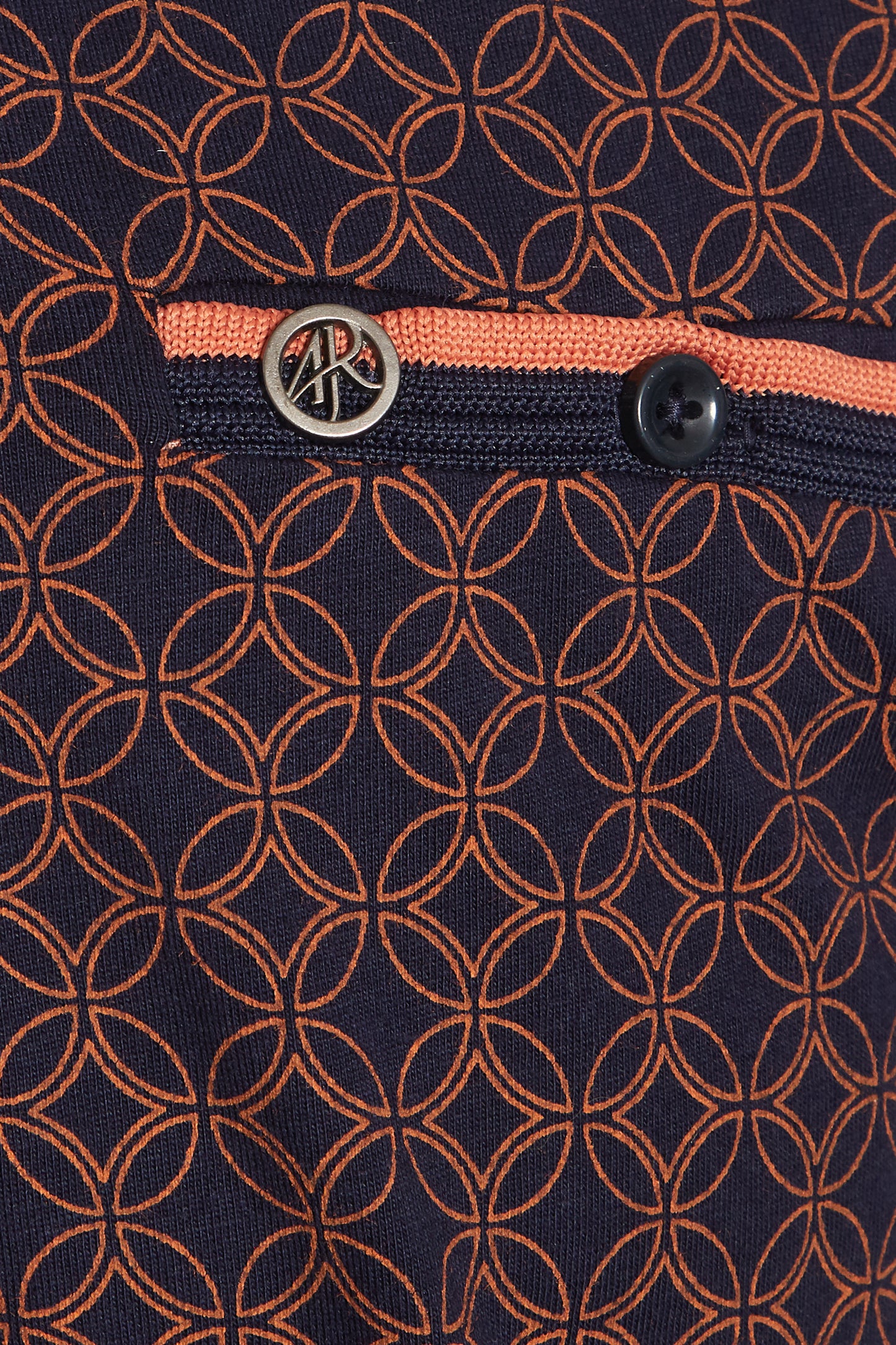 Navy printed polo shirt