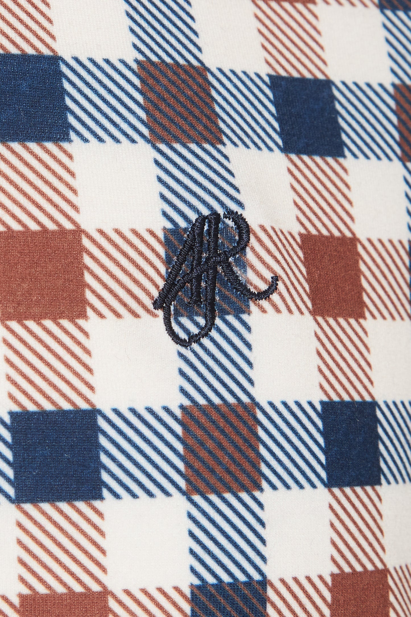 Printed check jersey polo