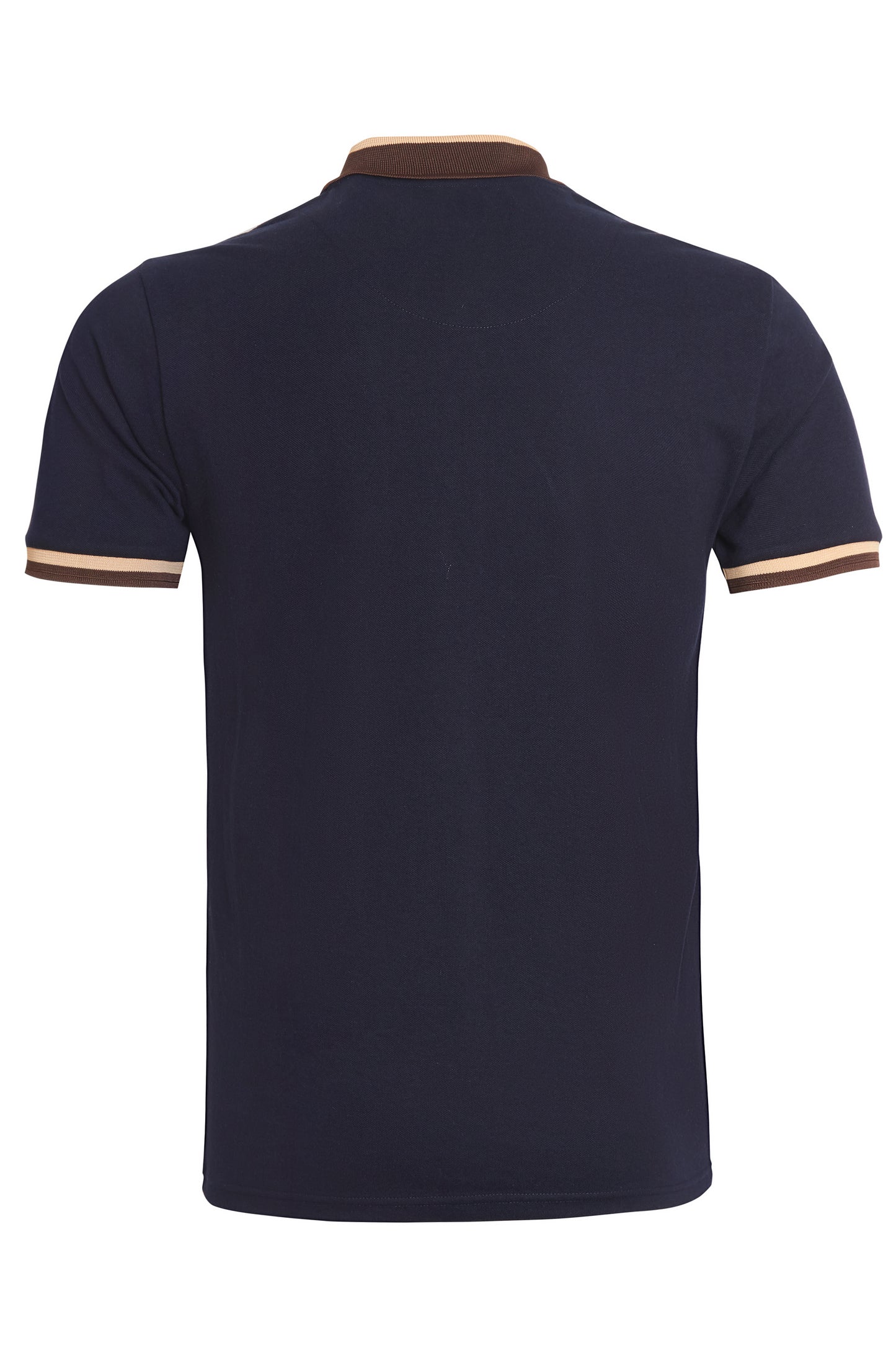 Navy cotton pique polo colour block collar