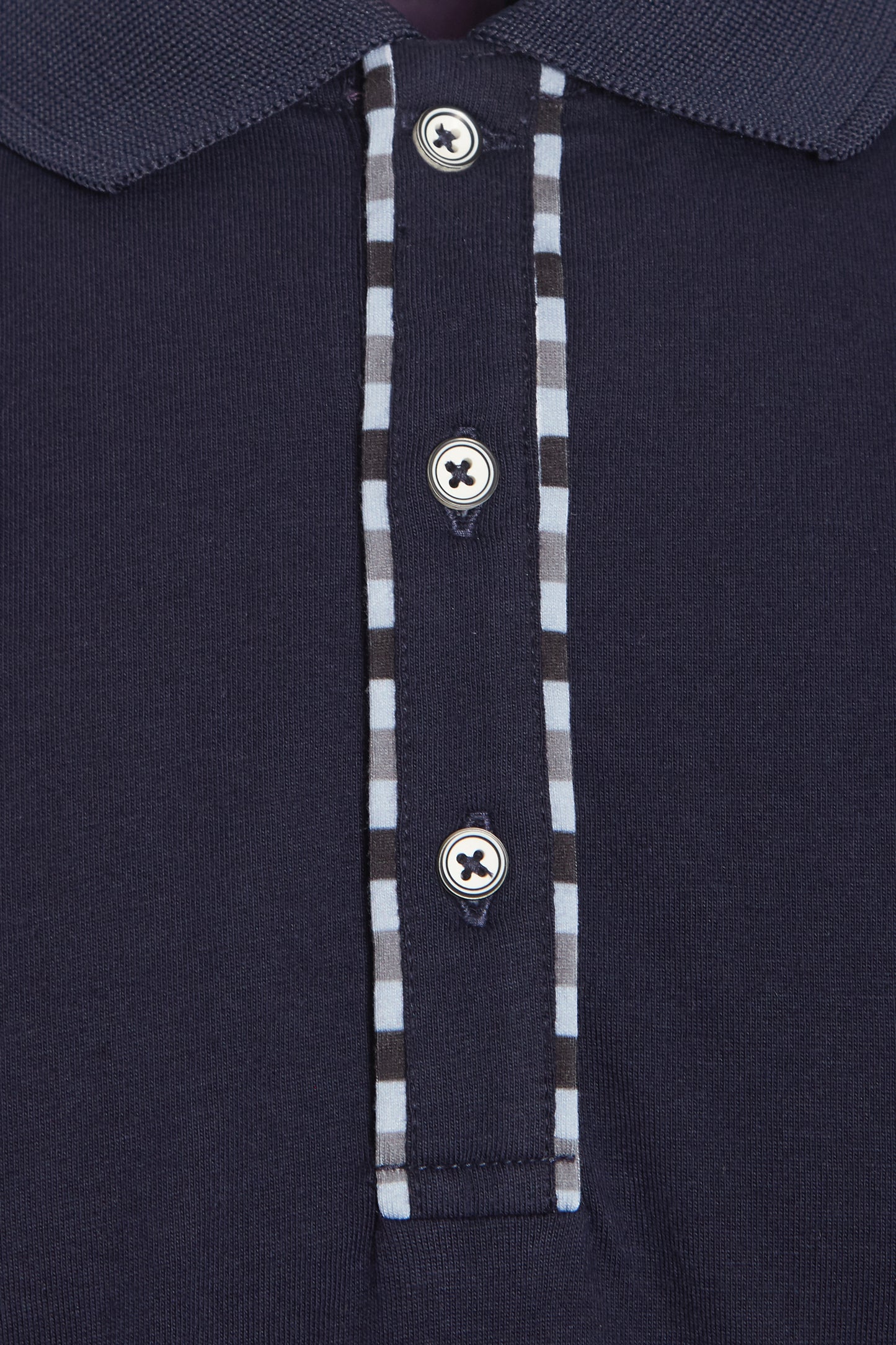 Navy jersey check polo shirt