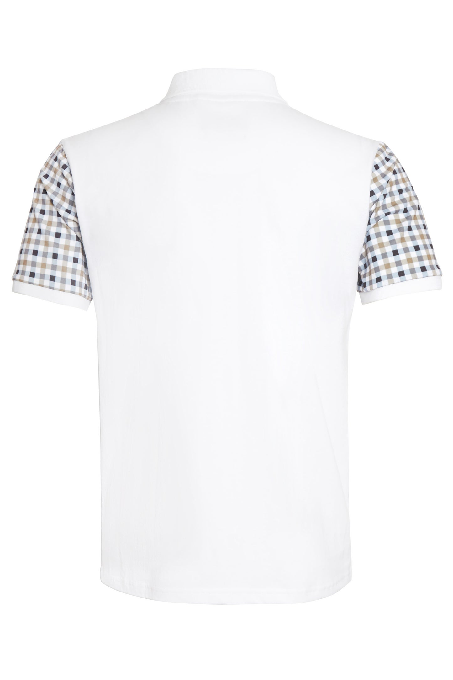 White jersey check polo shirt