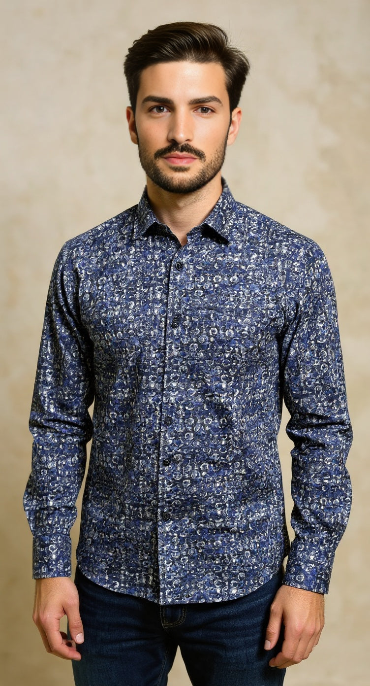 Digital print geometric circle shirt