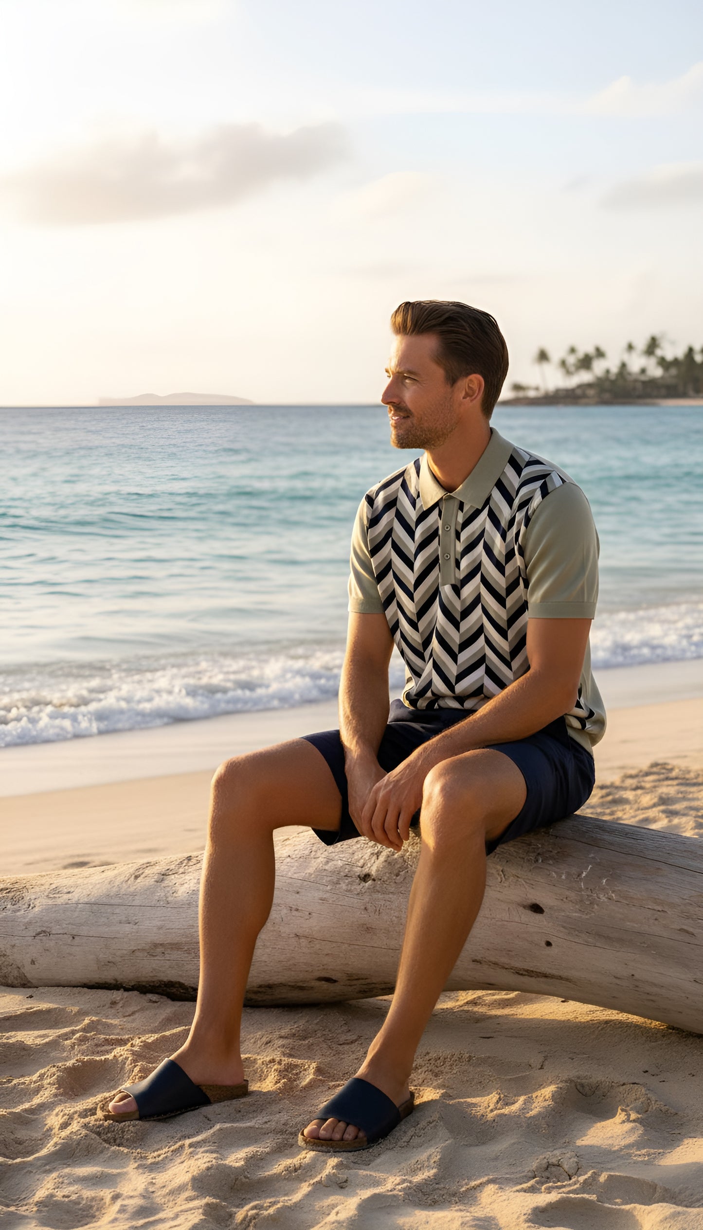 Zig zag jacquard knit