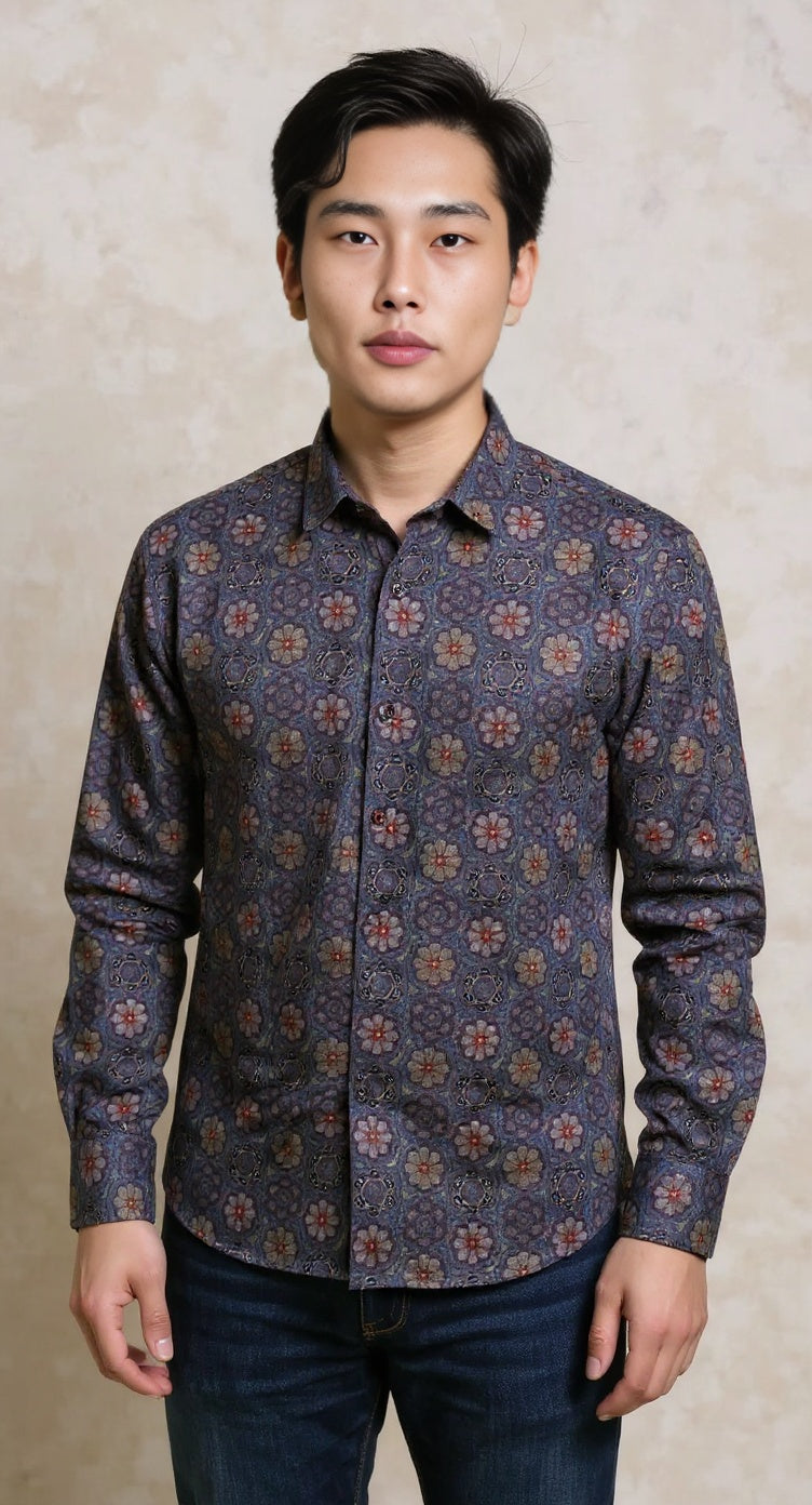 Digital flower printed shirt