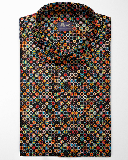 Digital print retro circle shirt