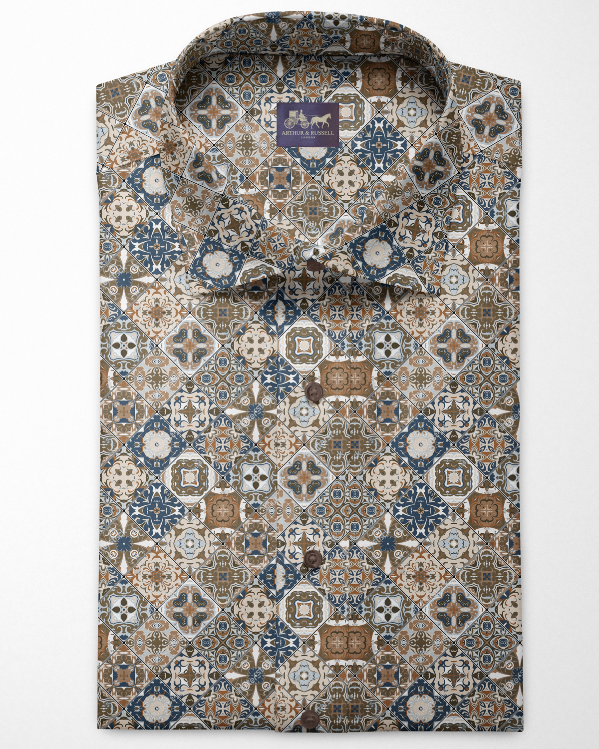 Digital print ethnic mosaic shirt