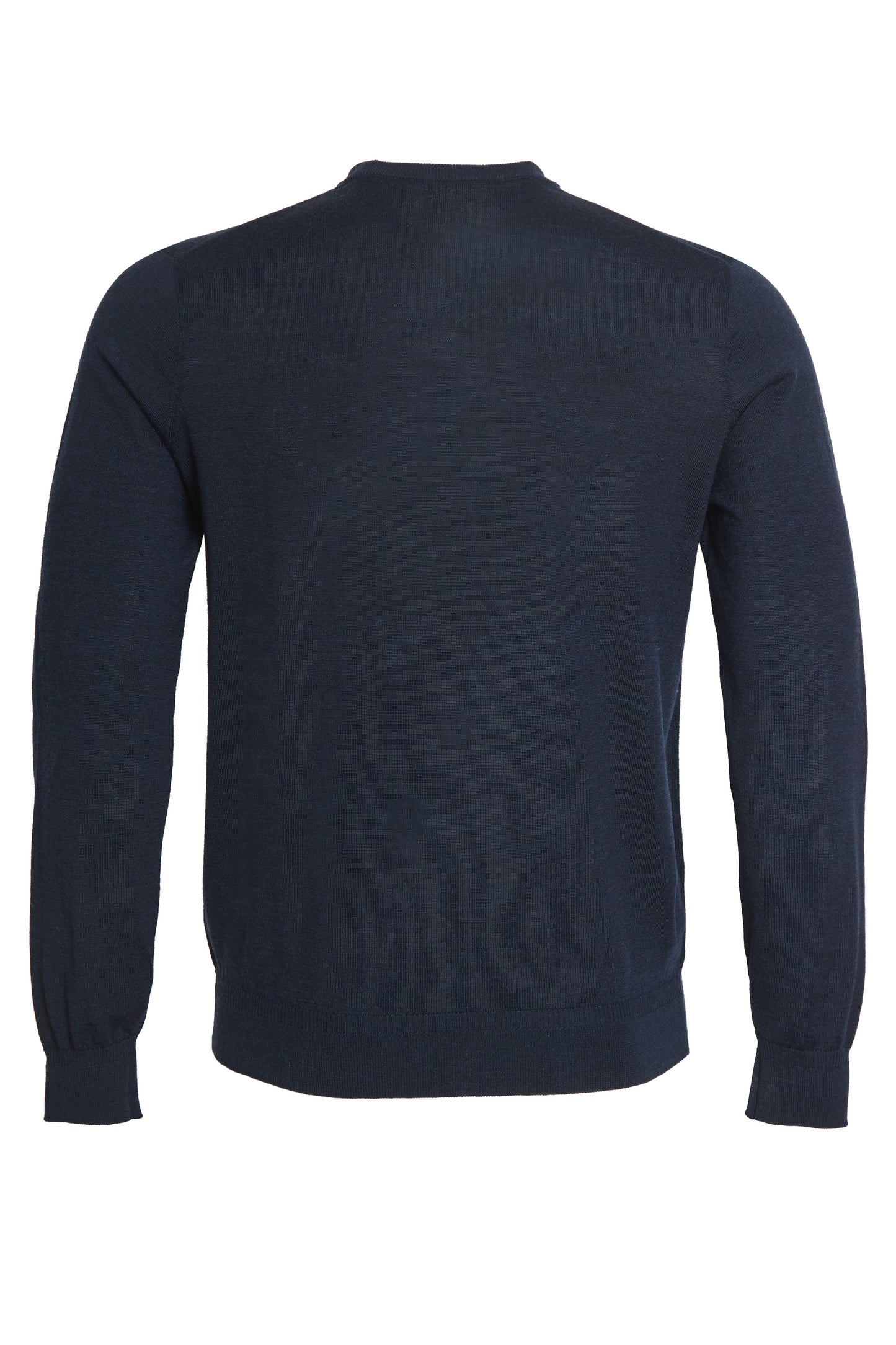 Navy 100% merino knitted crew neck