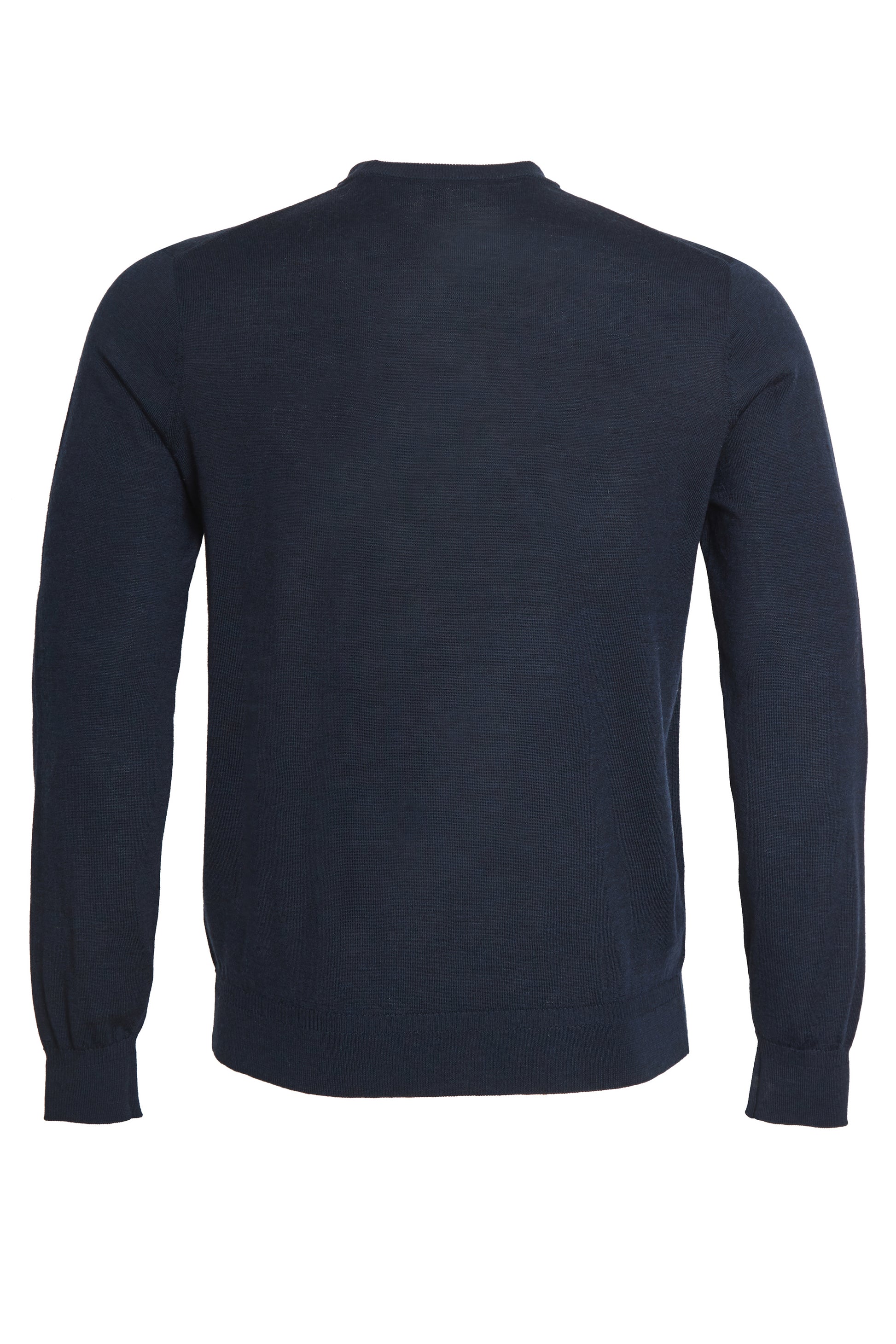 Navy 100% merino knitted crew neck