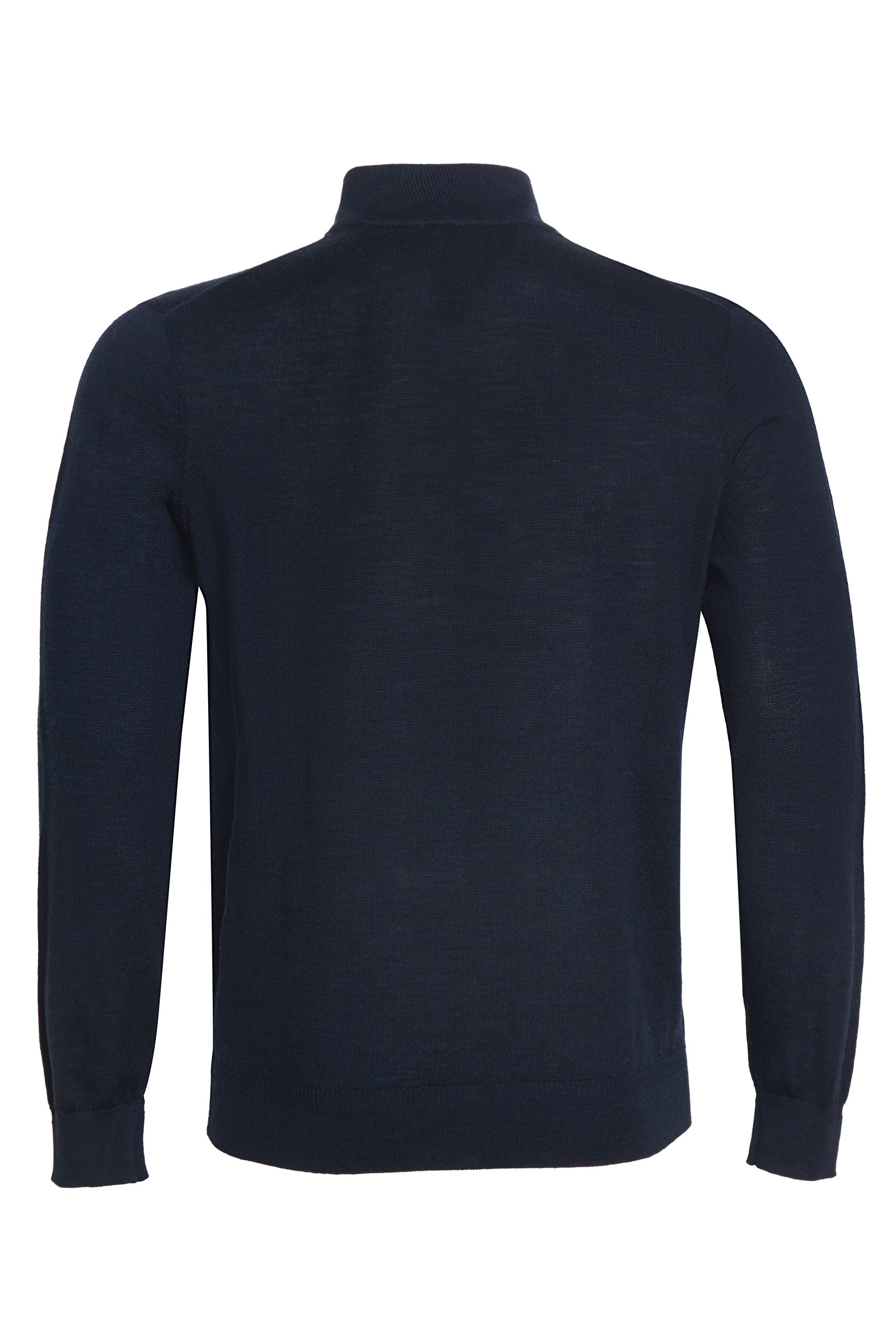Navy 100% merino quarter zip neck