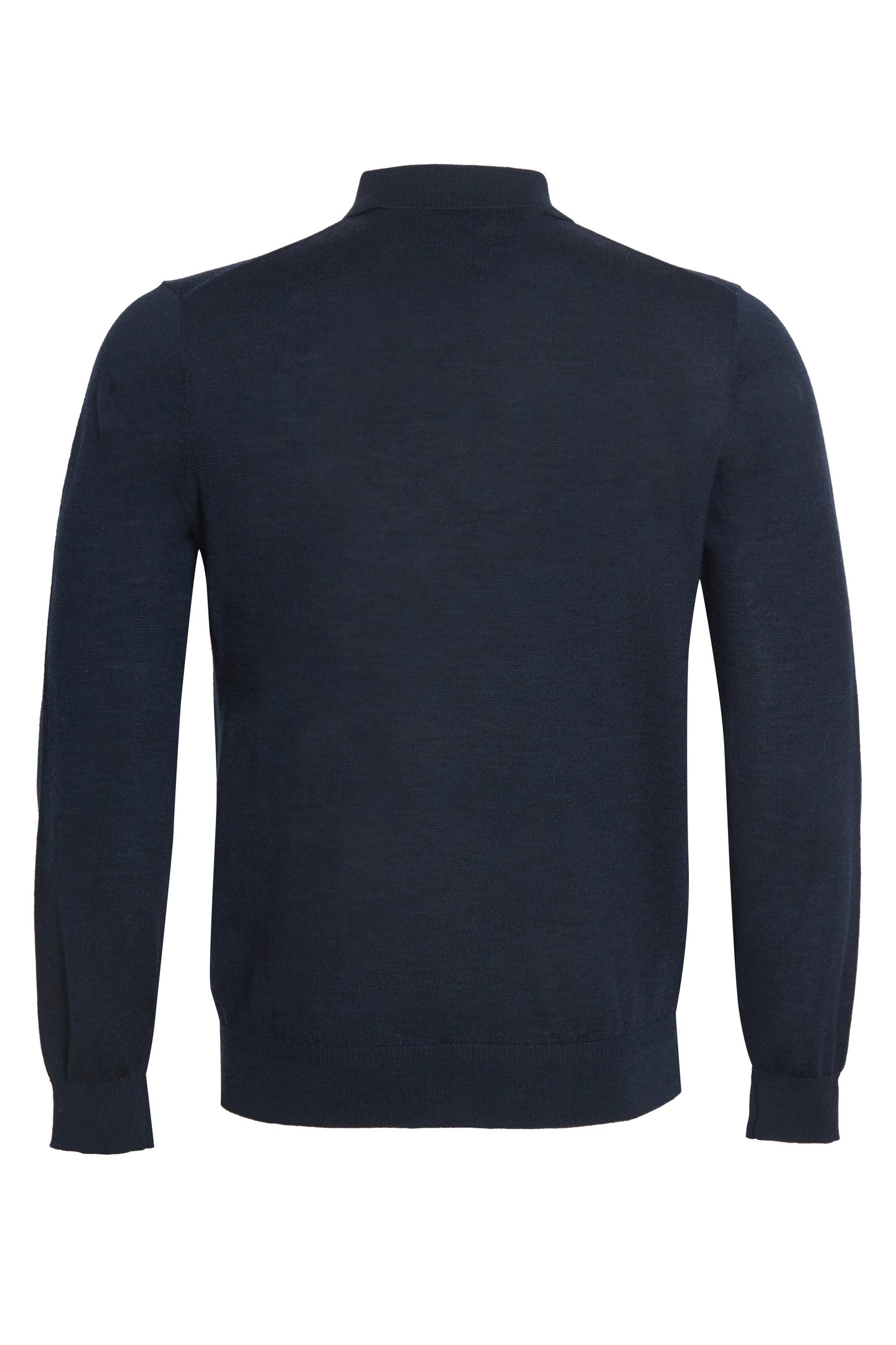 Navy 100% merino knitted polo