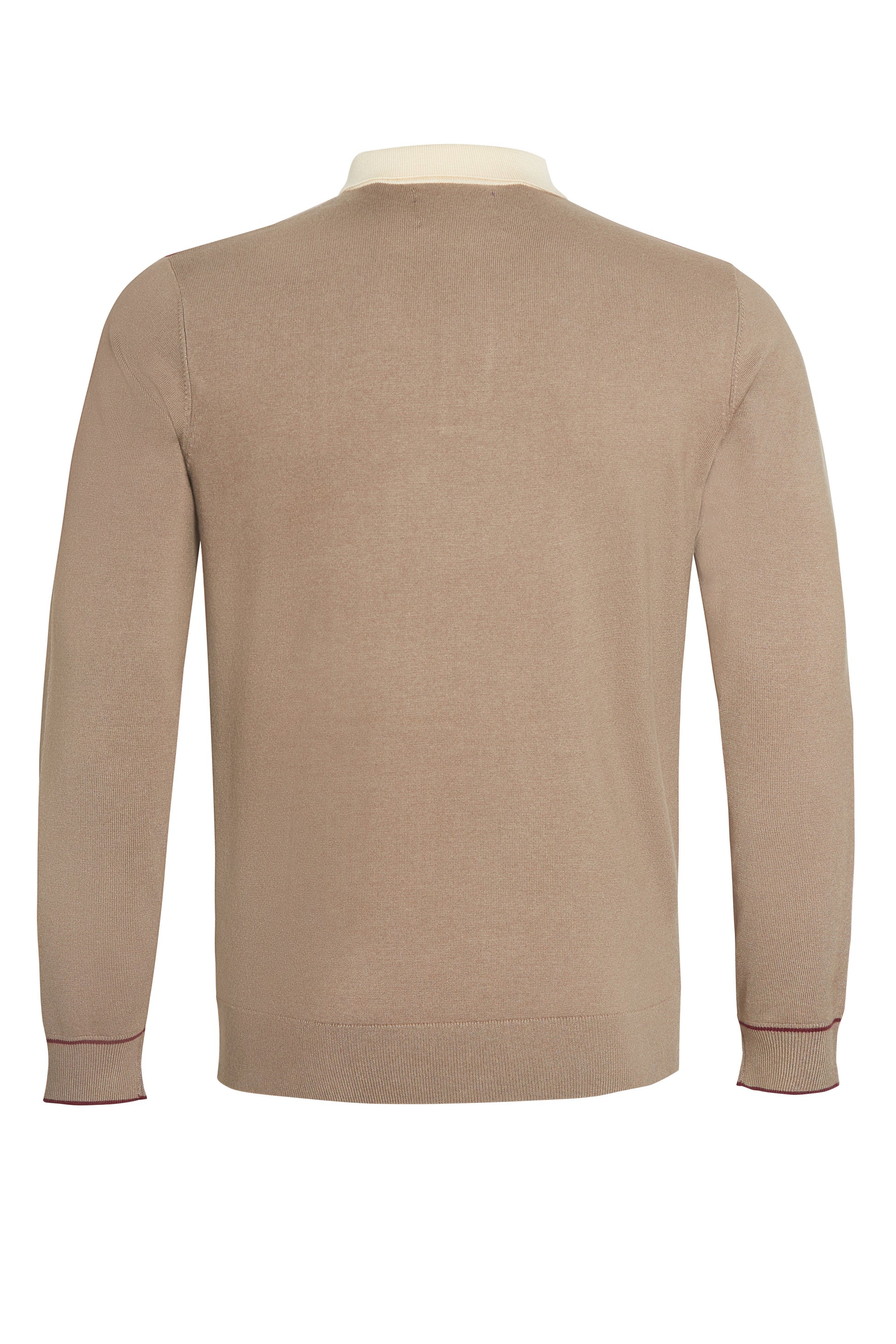 Sage wine colour block knit polo