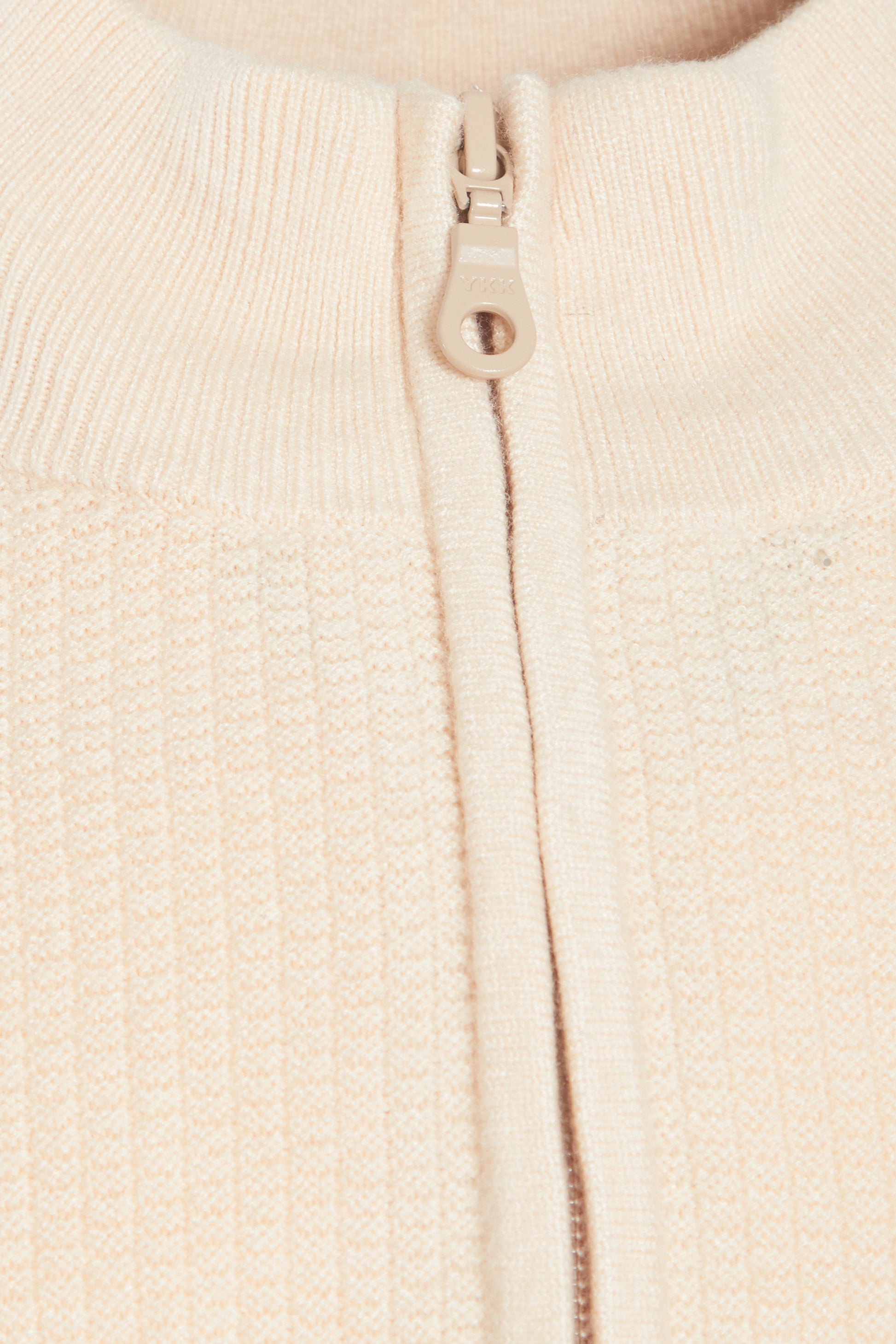 Cream quarter zip neck knitted sweater
