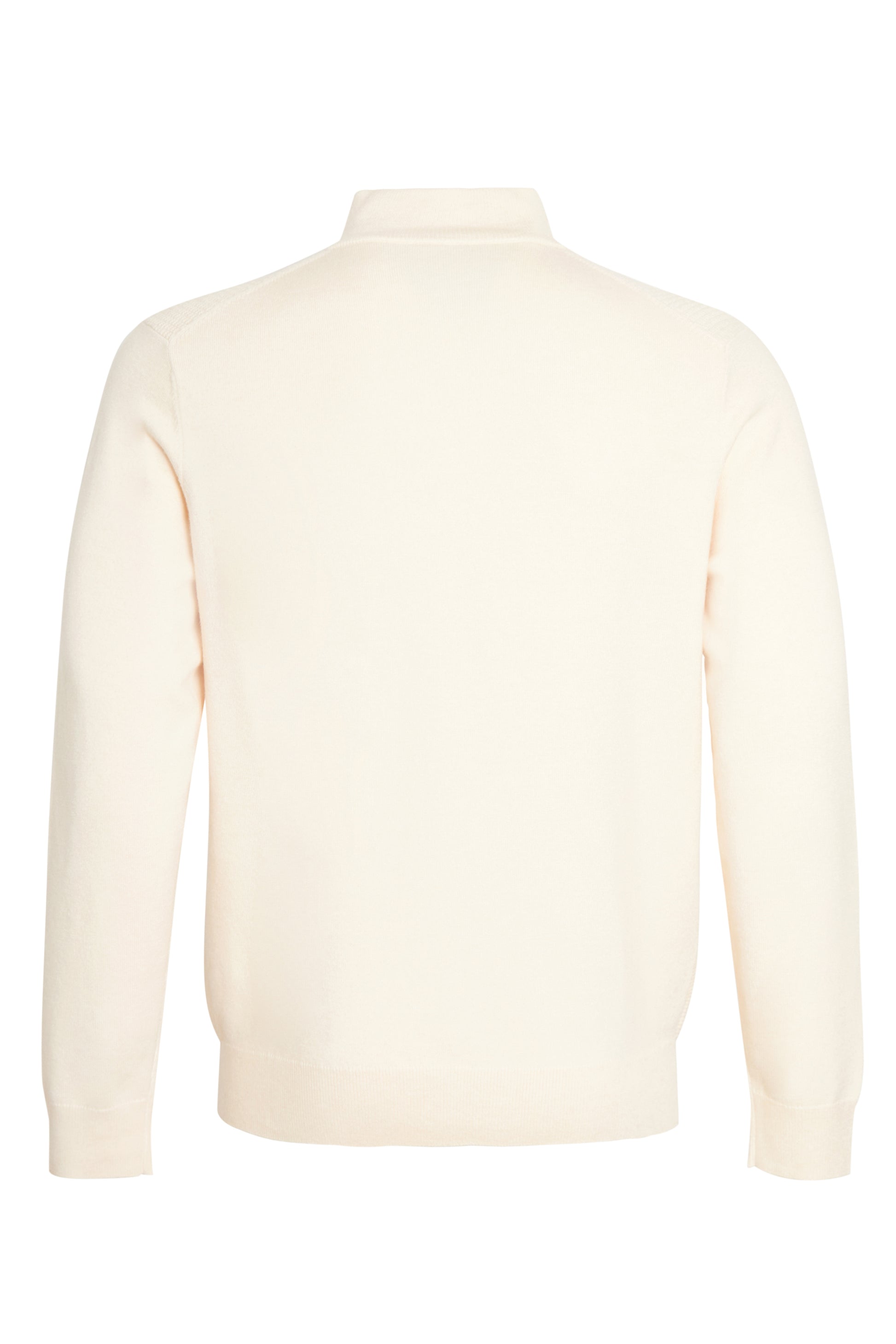 Cream quarter zip neck knitted sweater