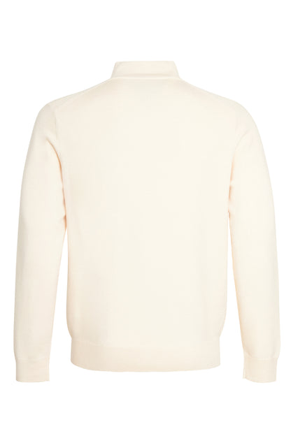 Cream quarter zip neck knitted sweater