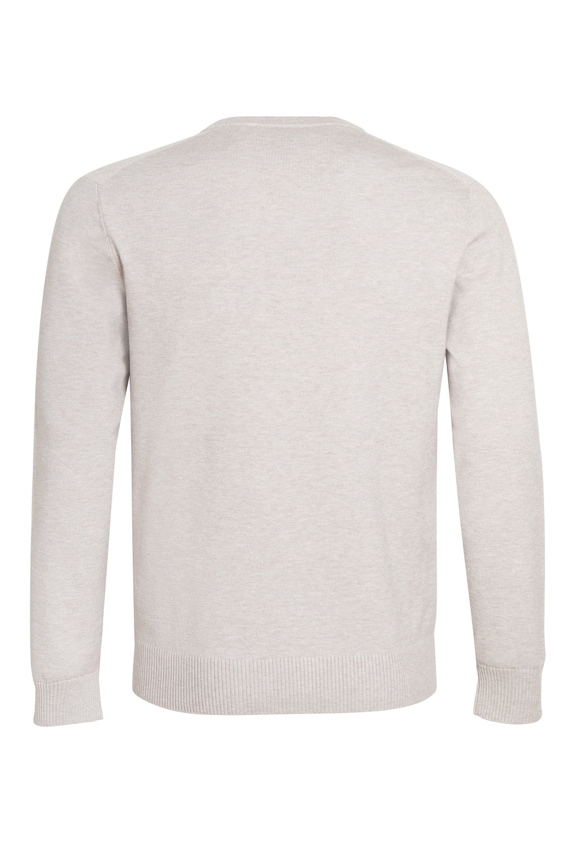 Grey melange soft crew neck knit cable detail