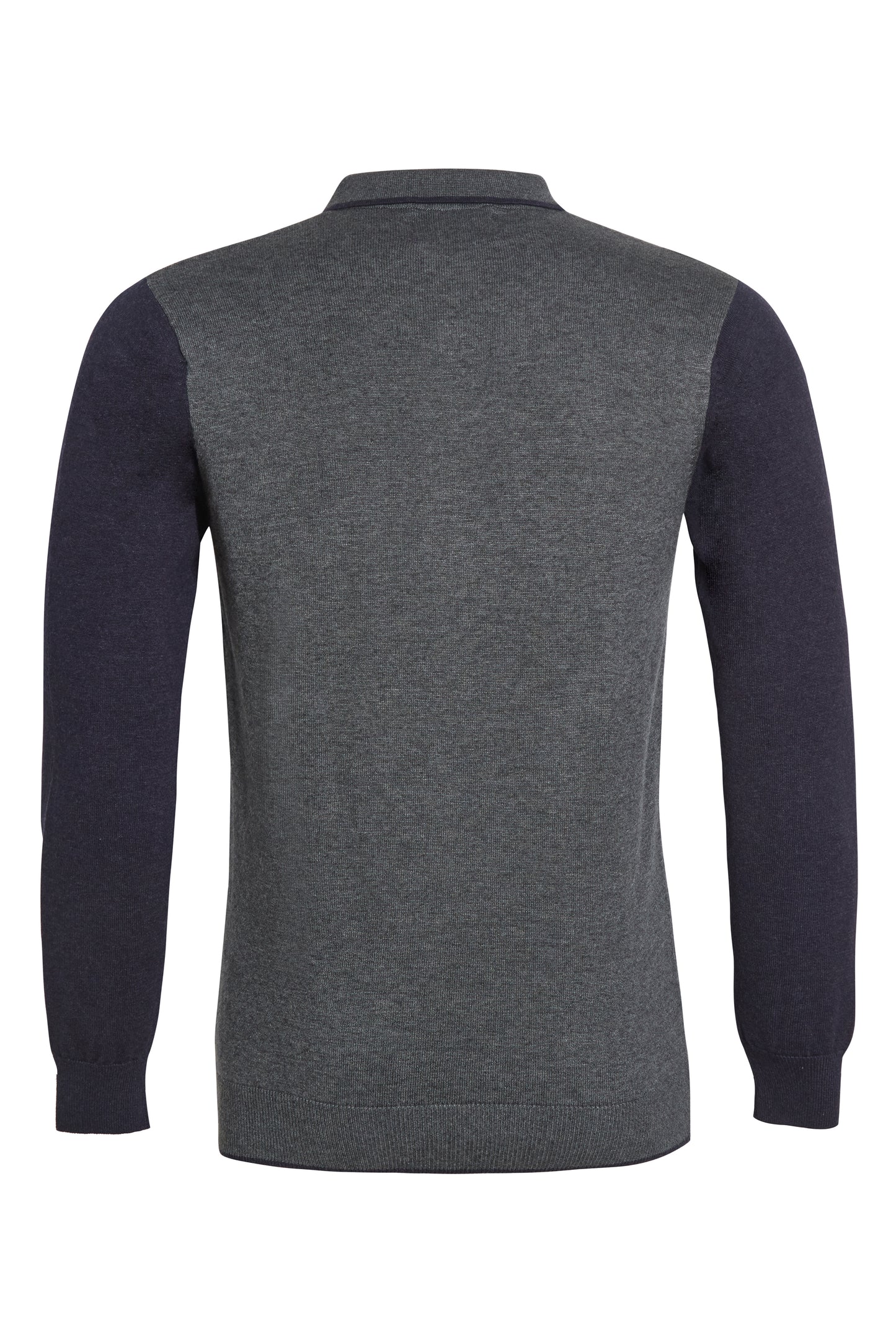 Colour block cable knit polo indigo navy
