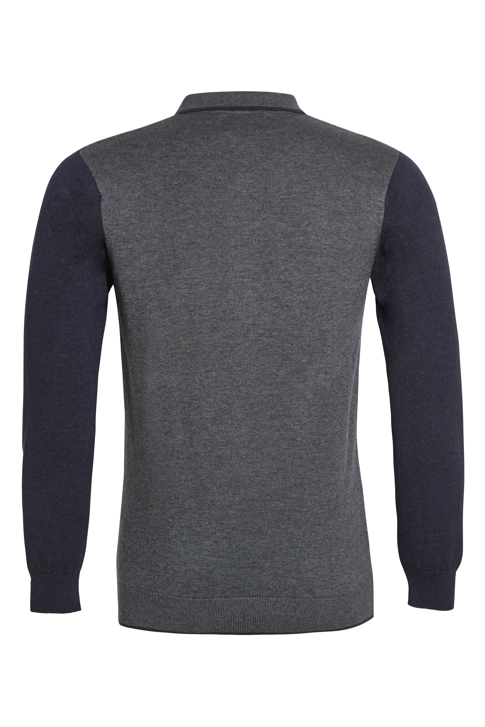Colour block cable knit polo indigo navy