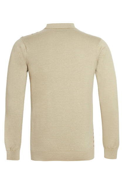 Sage wine jacquard knit polo
