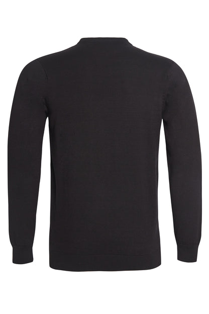 Black diamond jacquard crew neck knit
