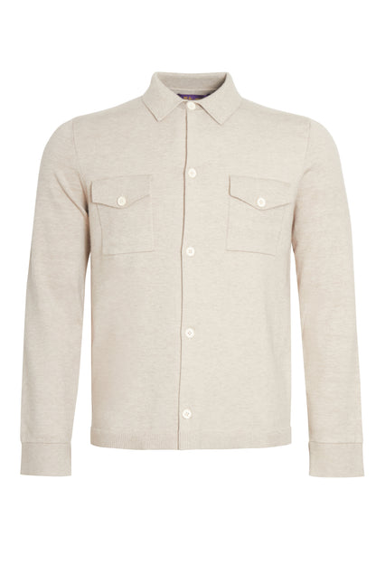 Oatmeal soft knitted overshirt