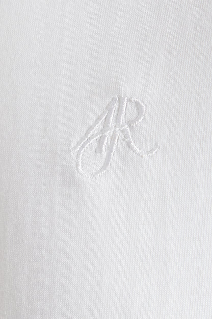 White jersey polo jacquard collar