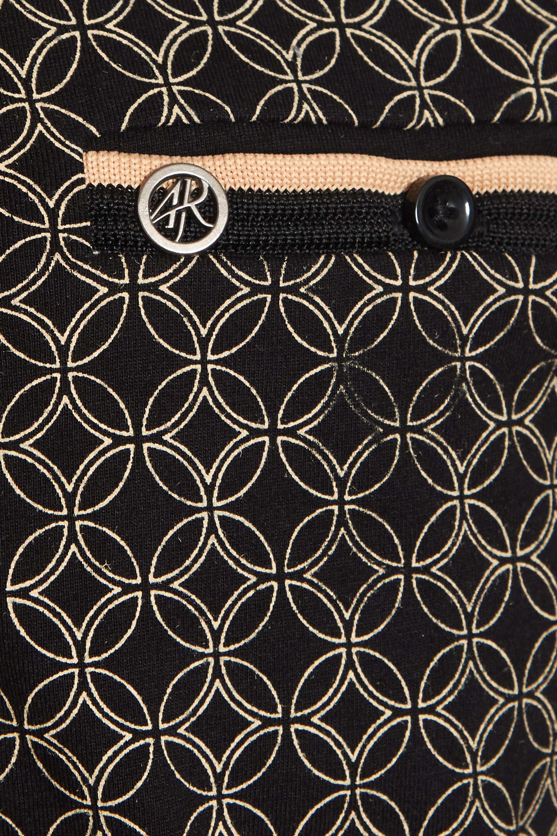 Black printed polo shirt