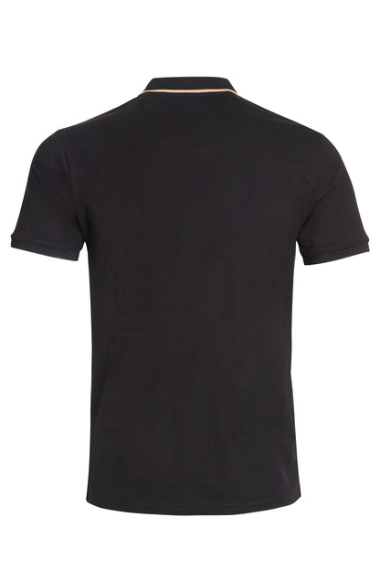 Black printed polo shirt