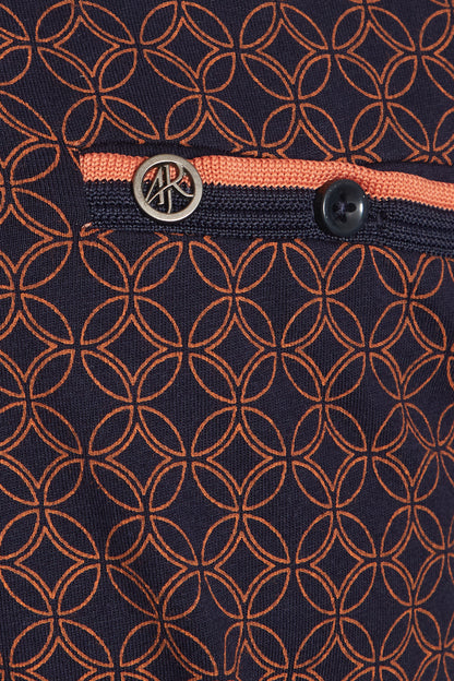 Navy printed polo shirt