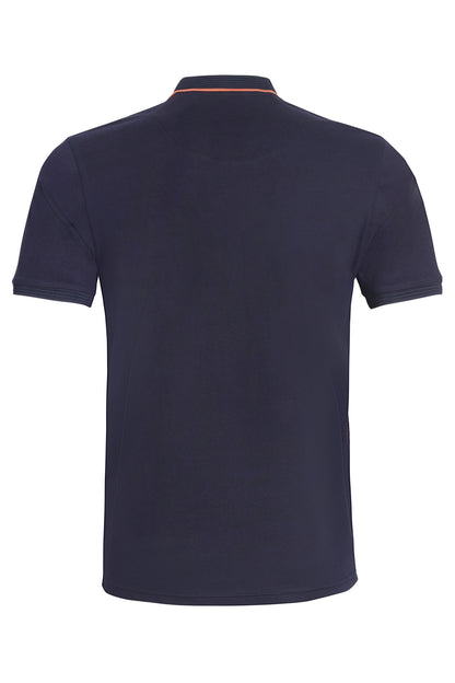 Navy printed polo shirt