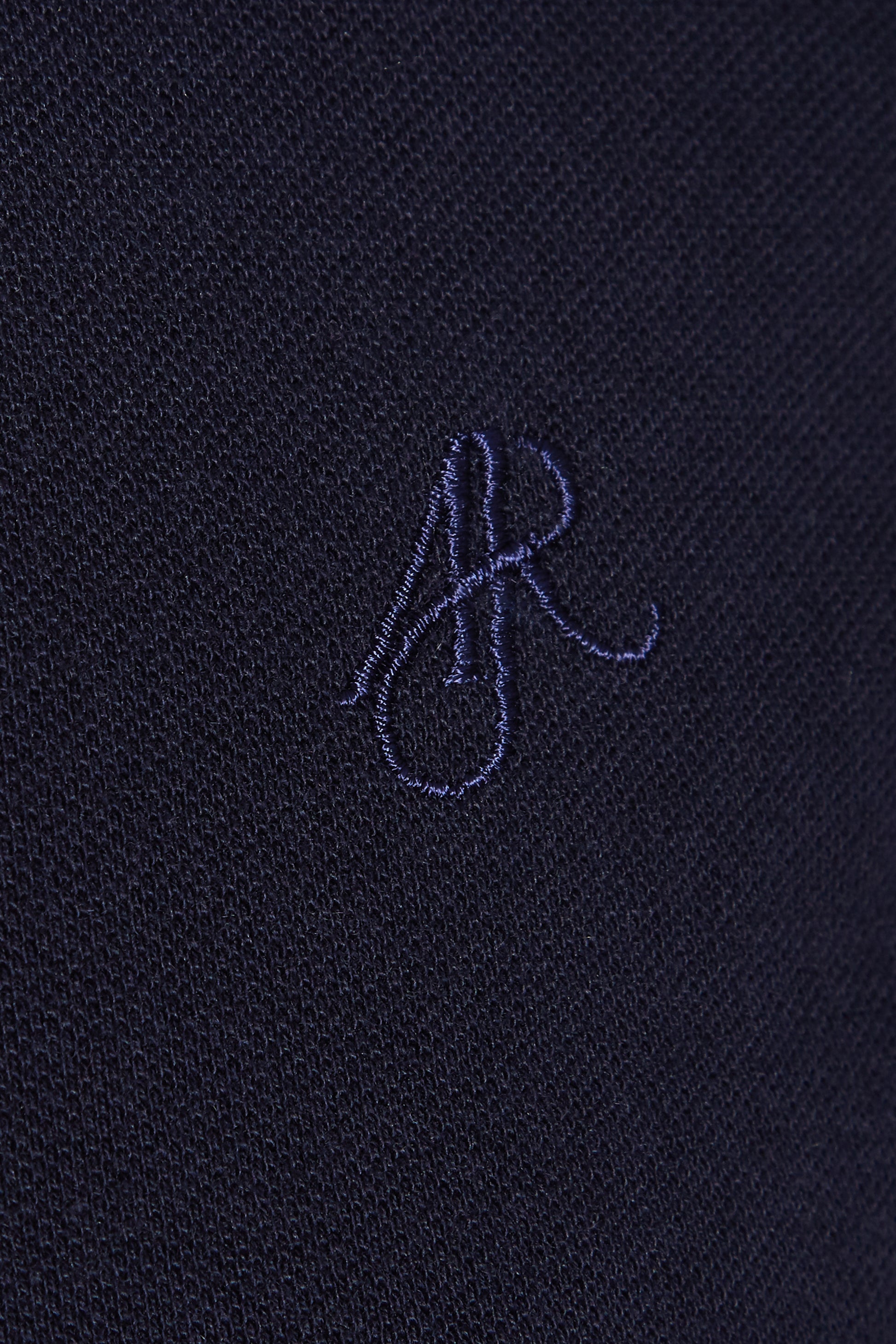 Navy cotton pique polo colour block collar
