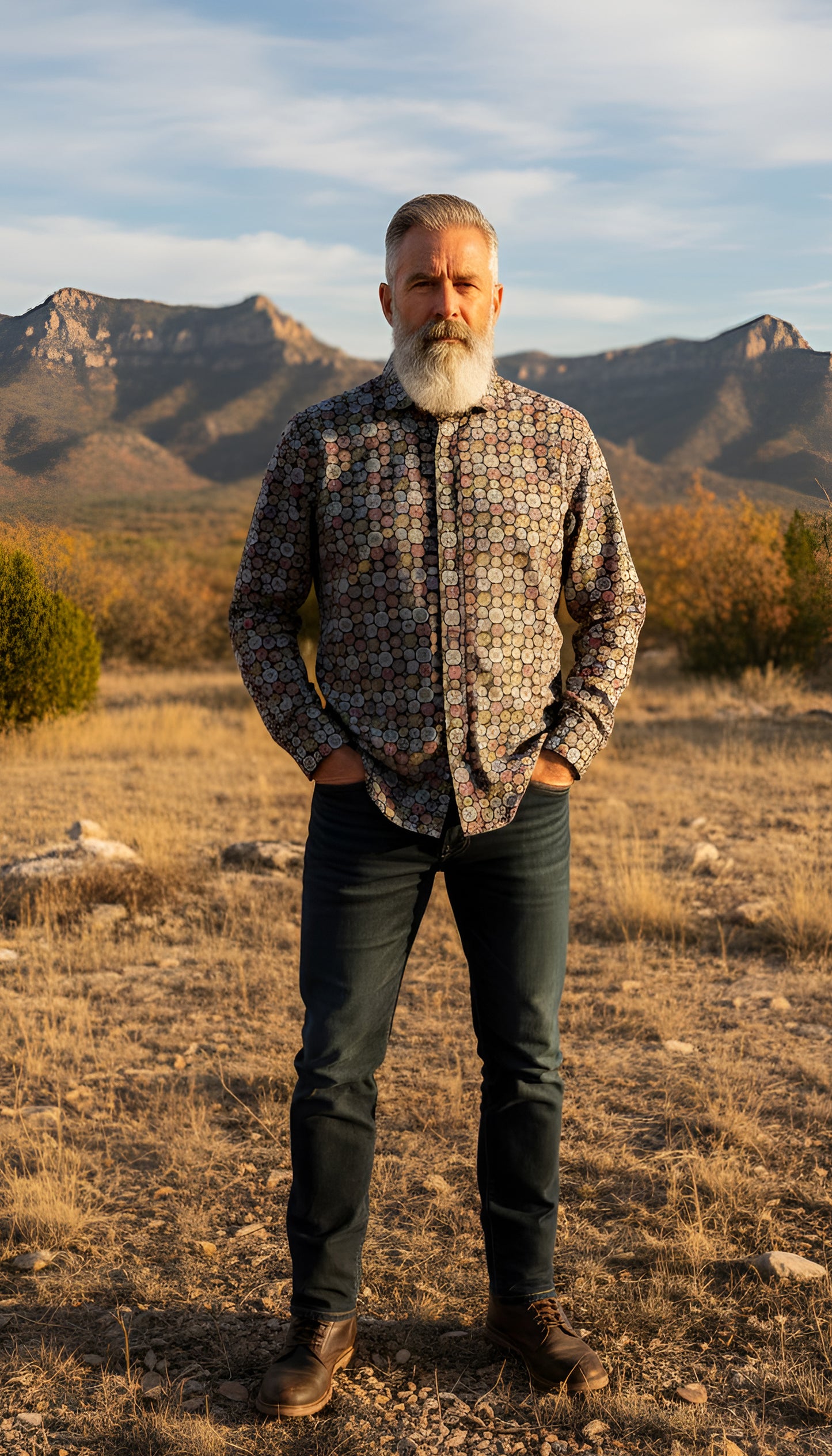 Flower head geometric print