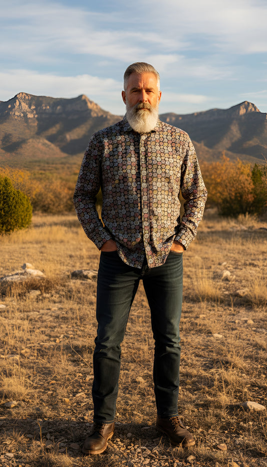 Flower head geometric print