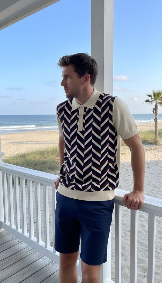 Zig zag jacquard knit