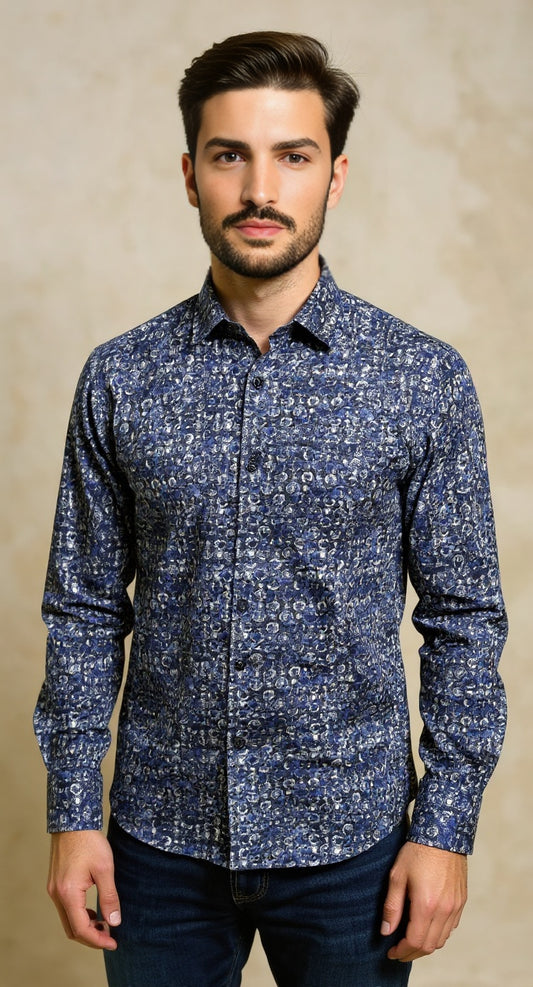 Digital print geometric circle shirt